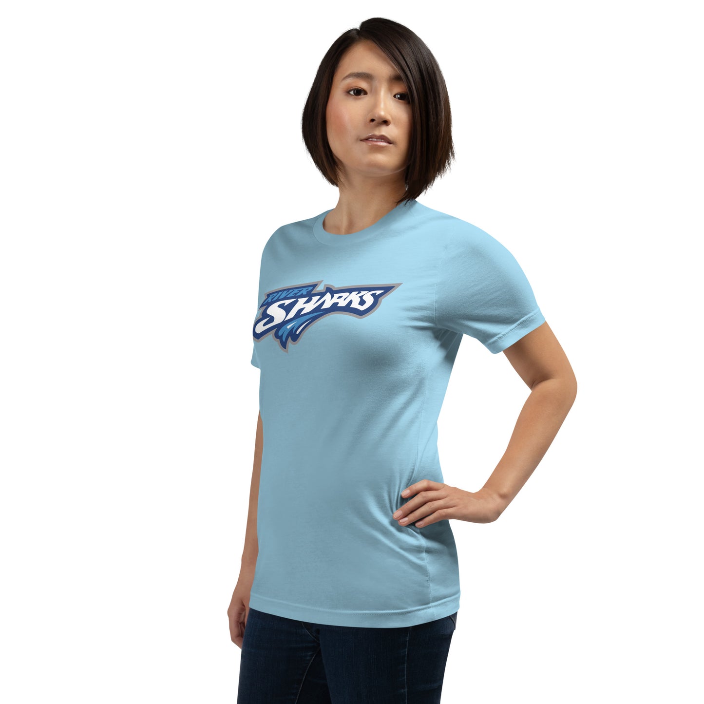 River Sharks Splash Logo Unisex Crew Neck T-shirt