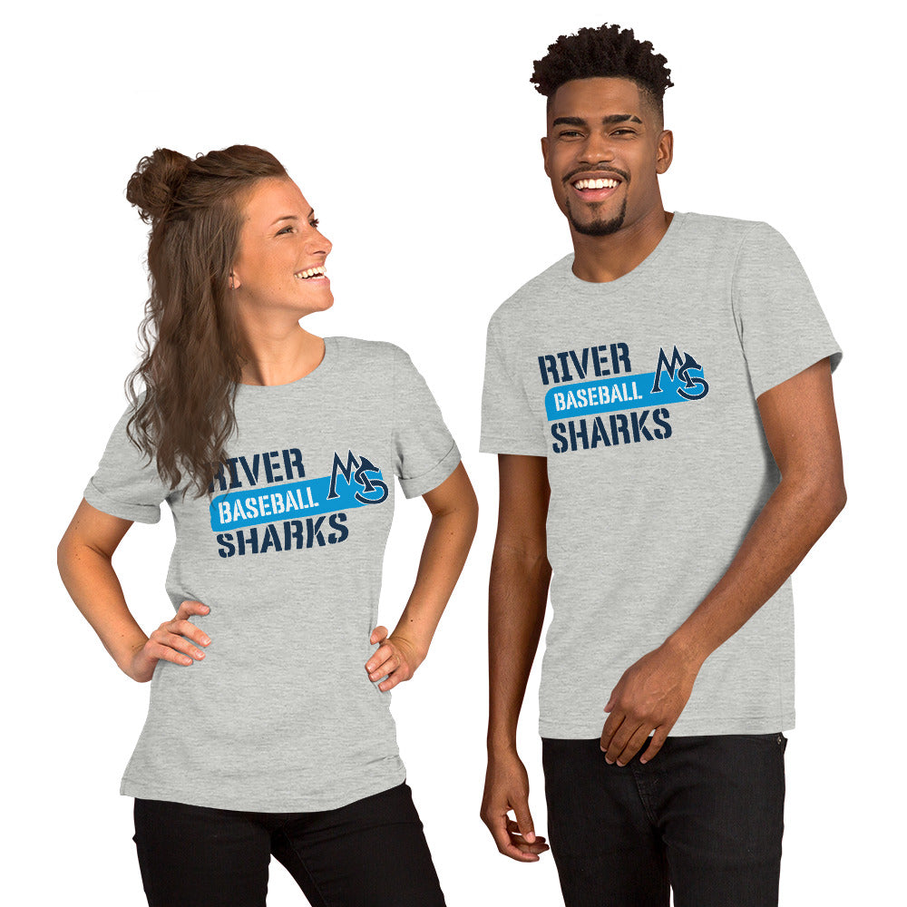 River Sharks Baseball MS Unisex Crew Neck T-Shirt