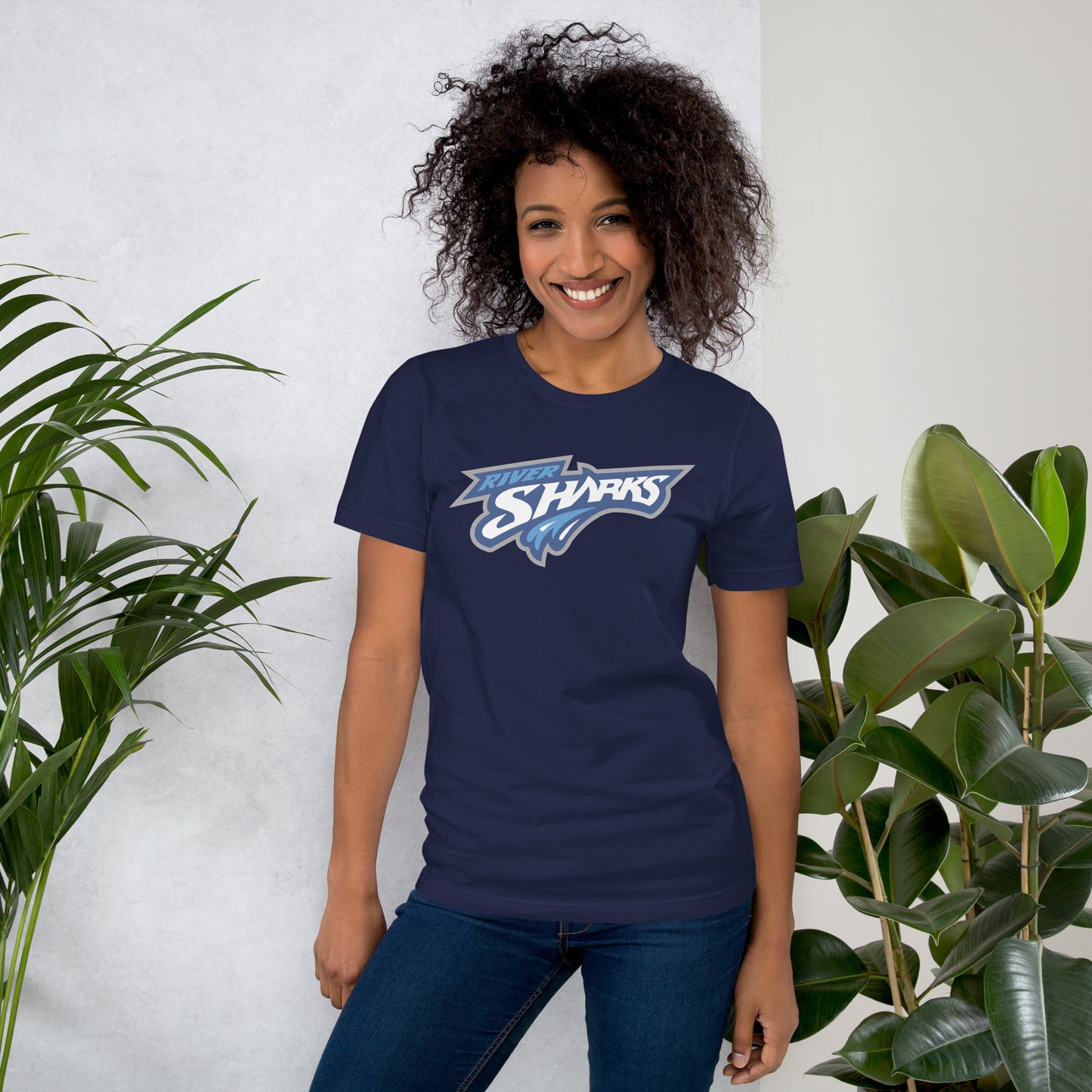 River Sharks Splash Logo Unisex Crew Neck T-shirt