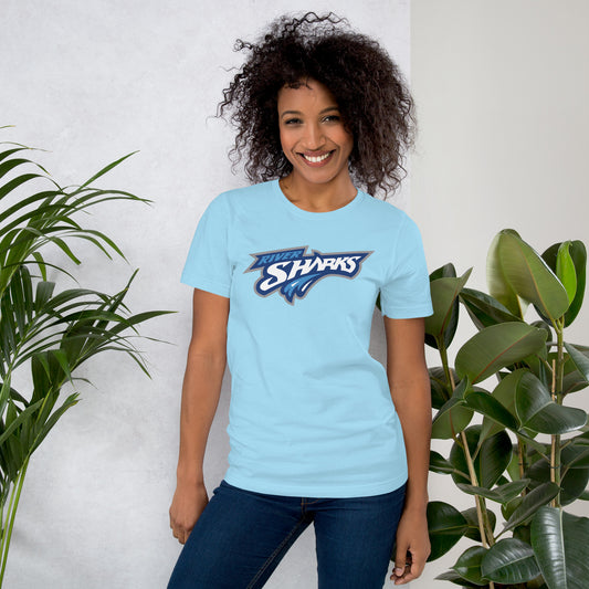 River Sharks Splash Logo Unisex Crew Neck T-shirt