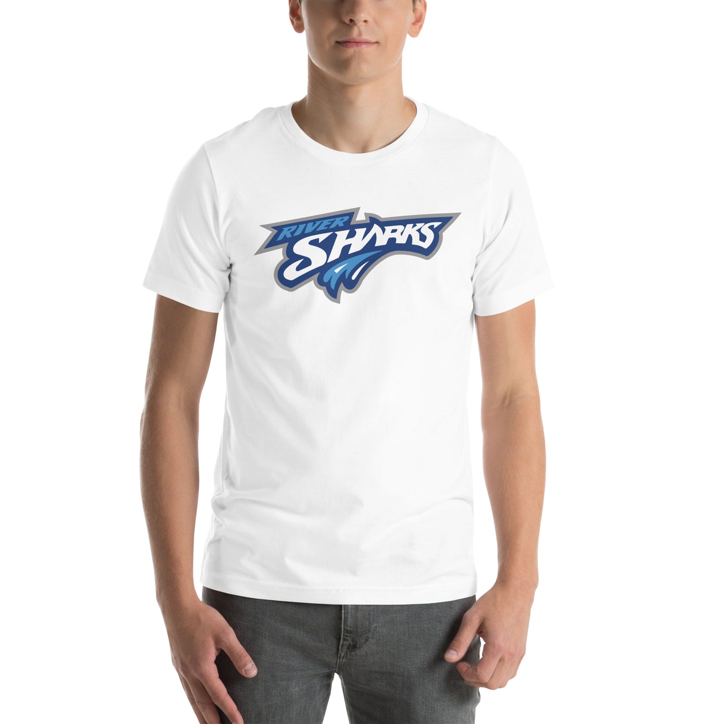 River Sharks Splash Logo Unisex Crew Neck T-shirt