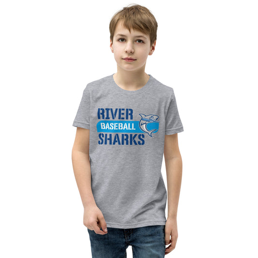 River Sharks Baseball Logo Youth T-Shirt