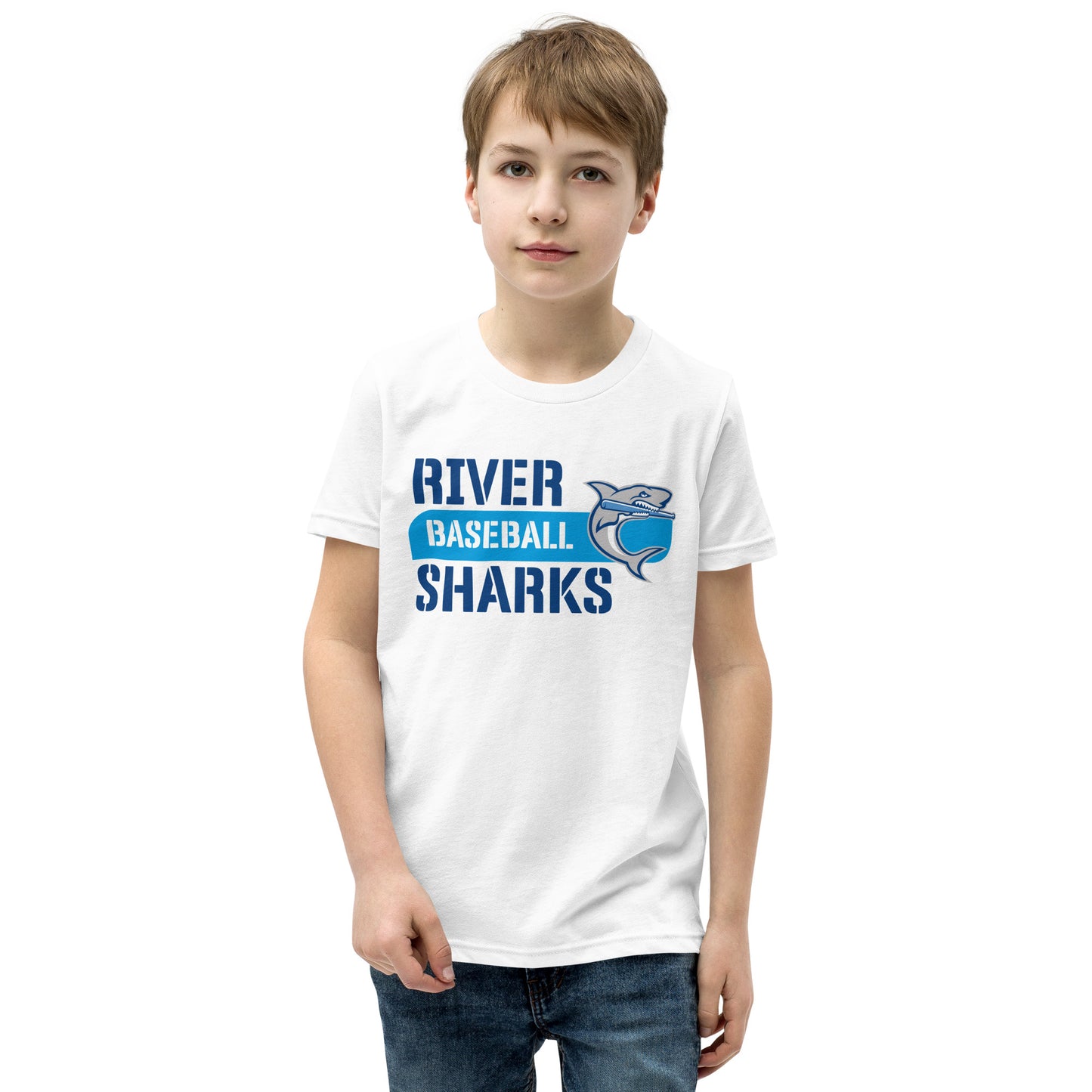 River Sharks Baseball Logo Youth T-Shirt