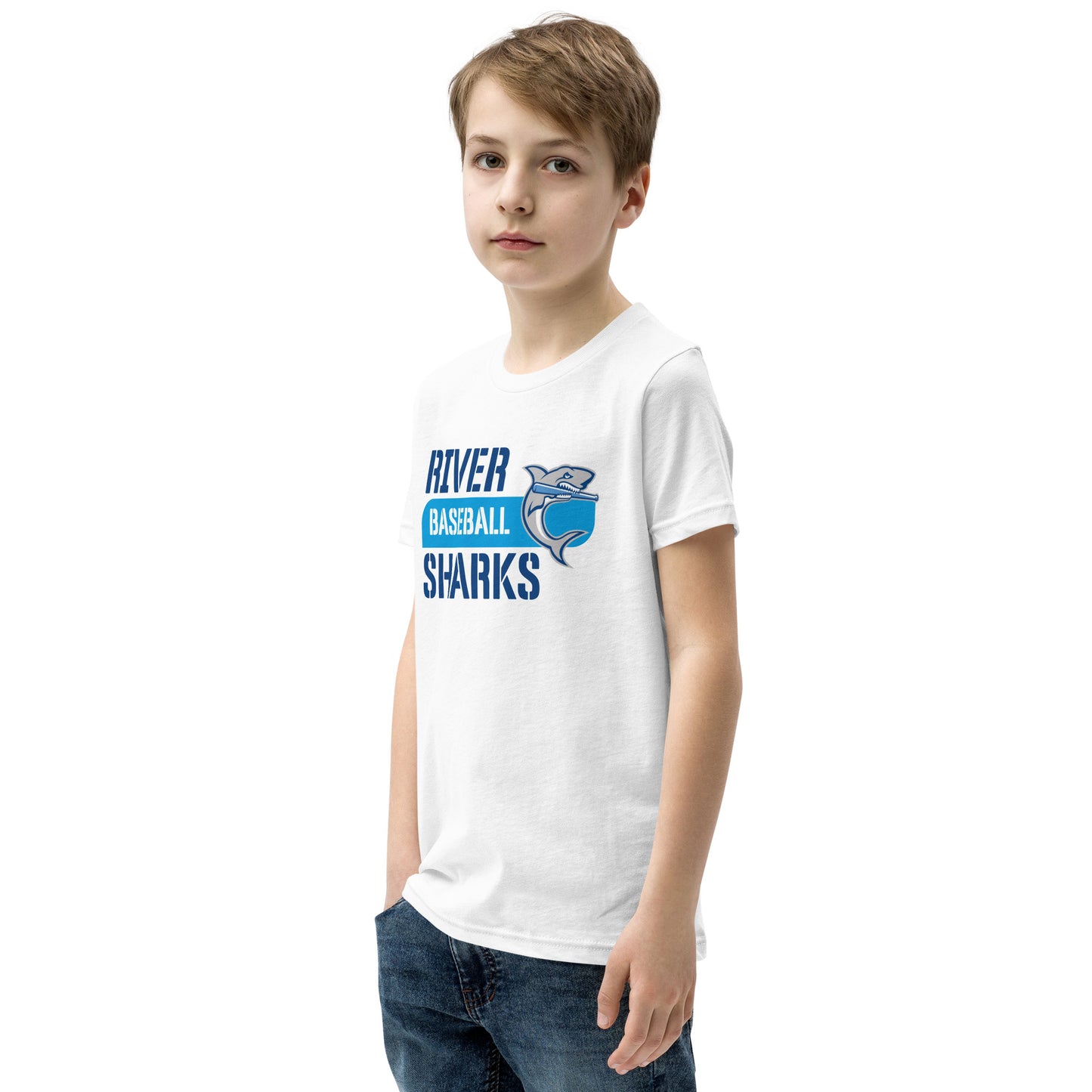 River Sharks Baseball Logo Youth T-Shirt